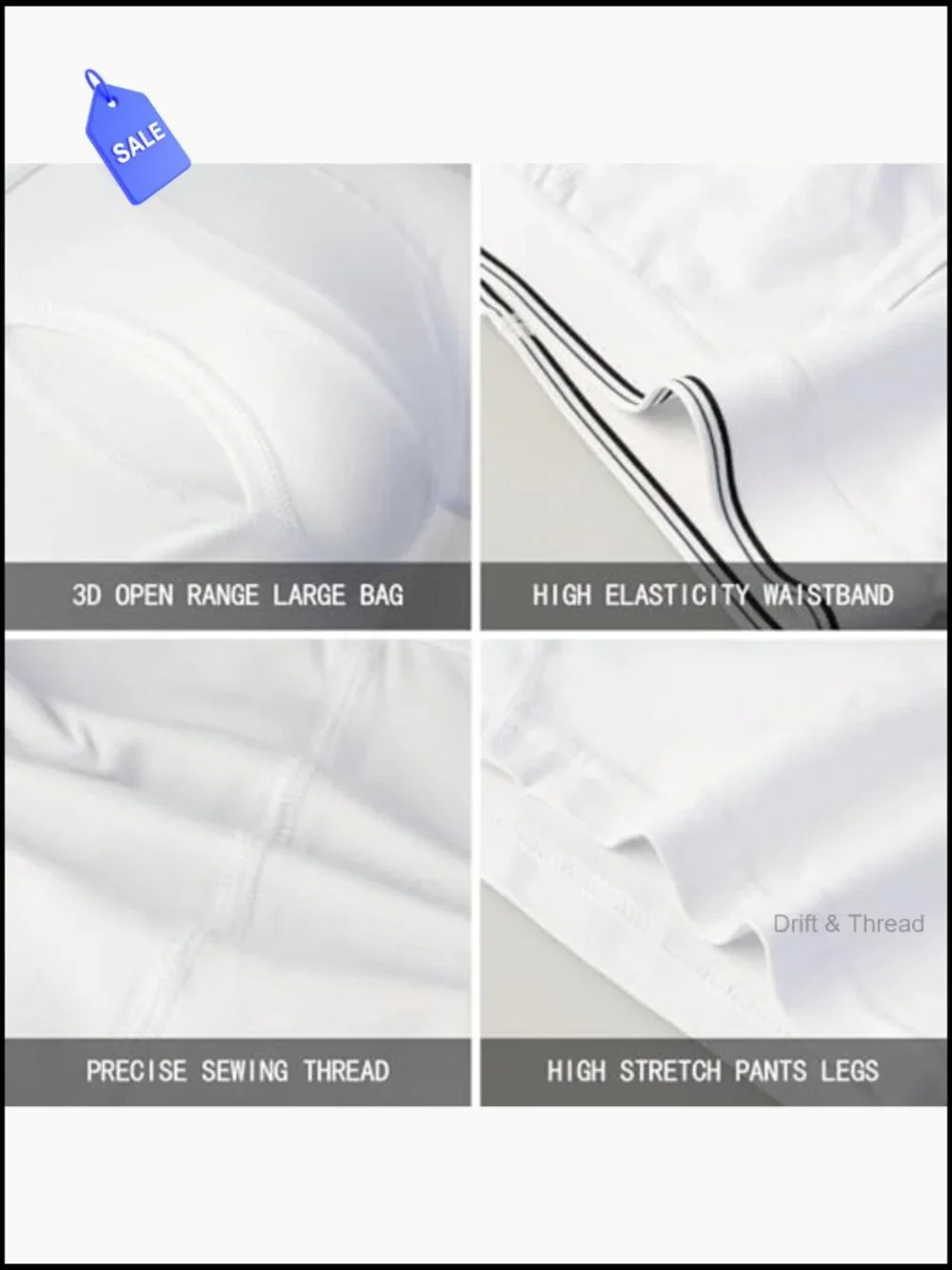 5-Pack Boxer Briefs Men's Cotton Underwear XL Breathable